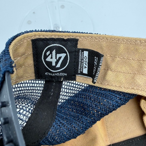 47 Brand Penn State Nittany Lions Trucker Hat Tan Navy Snapback College Vault - Picture 6 of 7